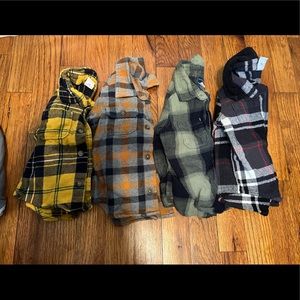 4 old navy flannels